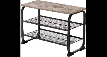 Hoppa! Schoenenrek - Bijzettafel - Greige - MDF - 67 x 31 x 46 cm (B x D x H)