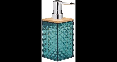 Bathroom Solutions Zeeppompje / dispenser Khaliva - emerald/zilver - kunststof - 7 x 16 cm - 300 ml - keuken en badkamer