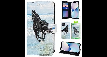 GREEN ON 3D Print Wallet Case Black Horse IPhone 11