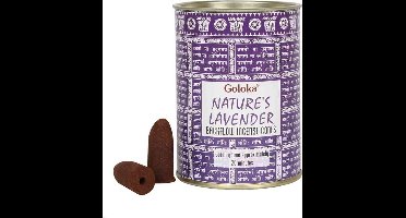Goloka lavendel backflow wierookkegels - nature Lavender - 1 blikje 24 kegels