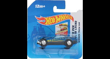 Hot Wheels Houten Auto Free Wheel 9 X 3 Cm Blauw (c)