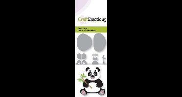 CraftEmotions Mal - panda met bamboetak 3D Card 5x10cm
