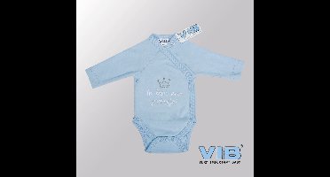 VIB® - Rompertje (overslag) Luxe Katoen - Ik ben een prinsje! (Blauw) - Babykleertjes - romper - rompertjes - rompertjes met tekst - baby cadeau - baby aankondiging - overslagromper