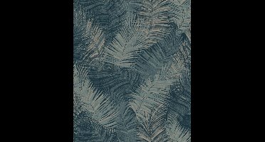 DUTCH WALLCOVERINGS Behang Palm petrolblauw