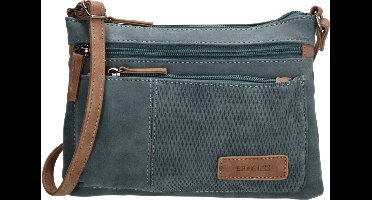 Beagles Brunete Schoudertas Dames - Crossbodytas met telefoonvak - Tas van Imitatieleder met ritssluiting - Jeansblauw