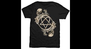 Him - Bone Sculpture Heren T-shirt - XXL - Zwart