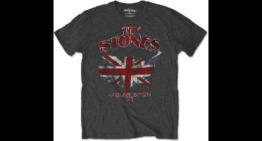 The Rolling Stones - Union Jack US Map Heren T-shirt - M - Grijs