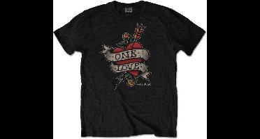Nas Heren Tshirt -S- Love Tattoo Zwart