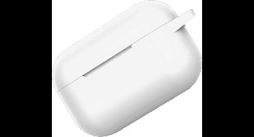 Hoes - Geschikt voor Apple AirPods Pro 2 - Siliconen Hoesje met Clip - Silicone Case Cover - Wit