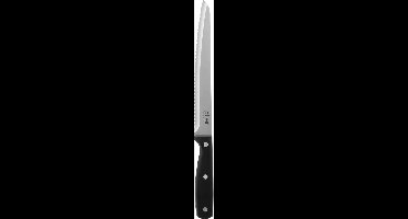 Secret de Gourmet Essential - broodmes - 1x stuks - RVS - zwart - 33 cm - keuken messen