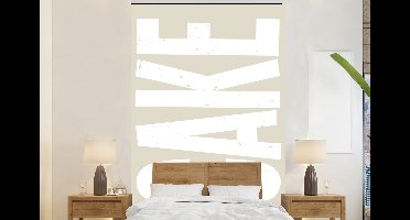 Behang - Fotobehang Cake - Woord - Japandi - Wit - Breedte 160 cm x hoogte 240 cm