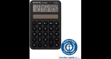 MAUL Zakrekenmachine ECO MD 1 LCD-scherm 1-regelig, 10 cijfers Solar 12 x 7.6 x 1.2 cm zwart