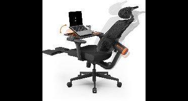 Newtral MagicH-BP Ergonomische Stoel – Voetsteun, Auto-following Lendensteun, Afneembare Workstation, 4D Armleuningen, Zitdiepte Verstelbaar