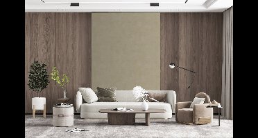 Behang - Fotobehang Taupekleur - Gewolkt textuur - Natuurlijk - Breedte 160 cm x hoogte 240 cm