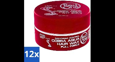 Red One - Haarwax - Cobra Aqua - Maximale Controle - Voor Krachtige Hold & Glans - 150 ml - Voordeelverpakking - 12 stuks