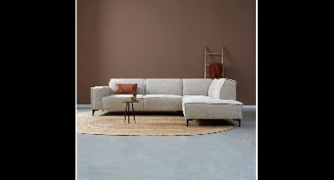 PEPP interiors RIVER hoekbank met ottoman rechts - chenille Majestic 603 beige - 290x218x80 cm