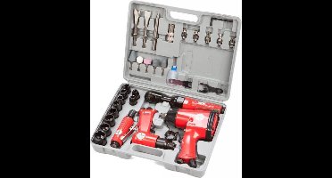 Mannesmann Zeer complete multifunctionele luchtdrukset in handige koffer - 33-delig - 6 bar - Persluchtwerktuig - Pneumatisch -Regelbaar