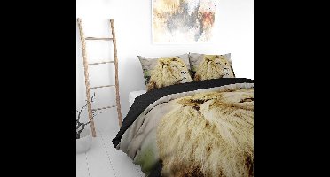 Dreamhouse - Tweepersoons Dekbedovertrek Lion Mind - Taupe 200x220 cm -  - Dekbedovertrek met 2 kussenslopen