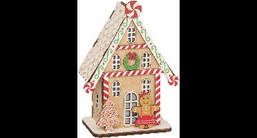 Fééric Lights and Christmas - LED kerstlampion, peperkoekhuisje, 15 cm