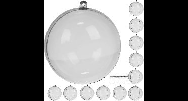 Ruhhy Transparante kerstballen 8 cm - 12 stuks om zelf te vullen
