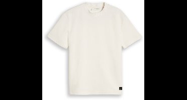 Tom Tailor Denim - Sweatshirt met korte mouwen en relaxte pasvorm - Maat XS - Gardenia White