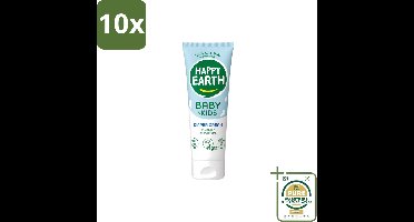 10 x Happy Earth – Diaper Cream – 100% Natuurlijk Baby & Kids – 75 ml - Wasstrips - Babybillen Crème - Luieruitslag Voorkomen - Gevoelige Huid - Zink Oxide Crème - Natuurlijke Crème