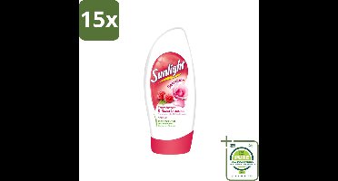 15 x Sunlight - Douchegel - PH Neutraal - Rozen En Frambozen - 250 ml - Grootverpakking - Vaatwasstrips - Douchegel - Zachte Reiniging - PH Neutraal - Roze Geur - Frambozen Geur