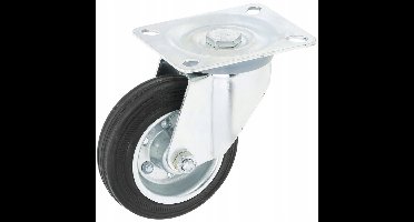 Zwenkwiel Metaal Rubber 75mm zonder Rem - 50kg
