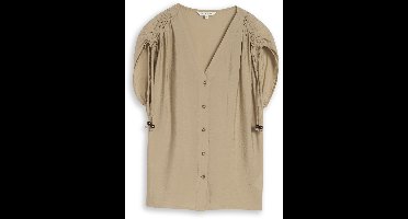 Tom Tailor - Blouse met V-hals - Maat 38 - Silver Olive