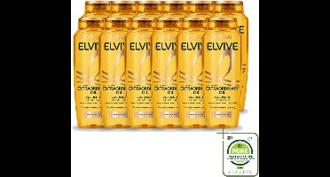 12 x L’Oréal Paris Elvive – Shampoo – Extraordinary Oil – Dun & Droog Haar – 250 ml - Grootverpakking - Vaatwasstrips - Droog Haar - Intensieve Verzorging - Marula-olie - Camellia-olie - Haarvoeding