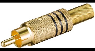 Goobay RCA-stekker, verguld met knikbeveiliging, contactmateriaal verguld, zwart