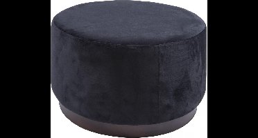 Leitmotiv Poef 50 X 30 Cm Velvet/polyester/hout Zwart