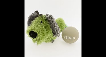 lief! Hondenspeelgoed Teckel met Piep 28 x 15 cm – Inclusief Latex Bal met piep Ø 7,5 cm – Hondenknuffel met Geluid - Groen