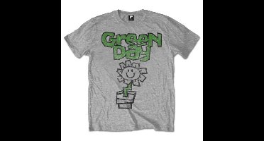 Green Day - Flower Pot Heren T-shirt - L - Grijs