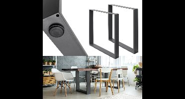 ECD Germany 2x tafelpoten set industrieel ontwerp 70 x 72 cm antraciet gepoedercoat staal met stevige tafelframe voor eettafels bureaus en stabiele metalen tafellopers tafelpoten en onderstel voor moderne meubels