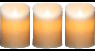 Atmosphera Led stompkaarsen - 3x stuks - Warm licht - Wit