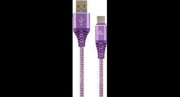 Gembird CC-USB2B-AMCM-1M-PW USB-kabel 1.8 meter USB 2.0 USB A USB C Violet. Wit
