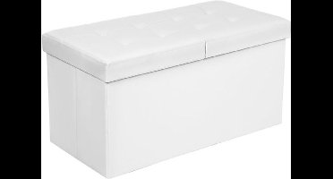 Hoppa!  Zitbank, zitpoef, opvouwbaar, belastbaar tot 300 kg, 76 x 38 x 38 cm, wit