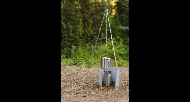Solo Stove-driepoot | Campingaccessoire, verstelbare hangketting, perfect voor de draagbare Titan en Campfire, backpacken, kampeermateriaal, aluminium, gemonteerd max. 109 cm hoog, 538 g