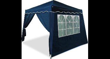 Inklapbare partytent - vouwtent - easy up partytent incl 2 zijwanden - Blauw
