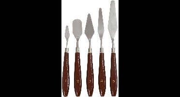 Paletmessen set, L: 17-23 cm, B: 1,5-2,5 cm, 5 stuk/ 1 doos