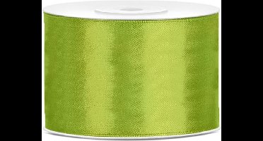 Satijn Lint Lime Groen 50mm 25m