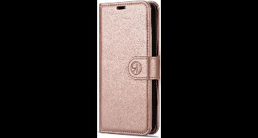 Hoesje Geschikt voor Samsung S21 Ultra/book case met pasjeshouder hoge kwaliteit Rosé goud