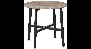 Hoppa! Ronde Eettafel / Keukentafel - Grijs - Hout / Staal - 80 x 75 cm