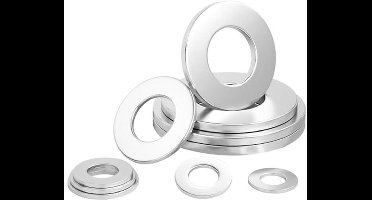 KARZO - 25 stuks sluitringen van roestvrij staal, M5 x 8 mm sluitringen, platte onderlegringen voor schroeven, moeren en draadstangen