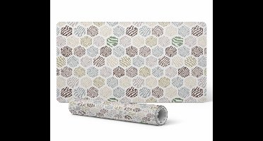 Antislip decoratieve vinylmat met zeshoeken en strepen, 100x50 cm