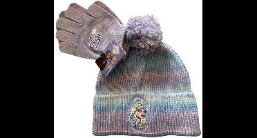 Disney Frozen Elsa Winterset Kind – Muts met Pompon en Handschoenen – Warme Kinder Winterset Meisjes – Officiële Frozen Accessoires