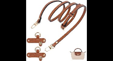 GELLDG Verstelbare schouderband geschikt voor Longchamp Mini-tassen - Ontwerp zonder gesp - Universeel - Geen gaten boren nodig - Bruin - Praktisch en duurzaam - Geschikt voor alle gelegenheden