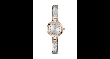 Gc Gc Fusion Bangle Cable Quartz Analoog Horloge Zilverkleurig En Roségoudkleurig Kast Gemaakt Van 100% Roestvrij Staal En Een Armband Van 100% Roestvrij Staal 28 Z09001L1MF, Z09002L1MF