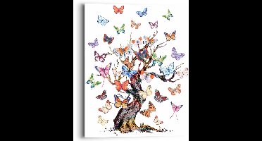 Schilderij Vlinderboom - 50 x 40 - Hout - REINDERS